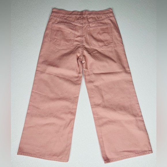 BCBGeneration High Rise Cropped Wide-Leg Jeans in Rose Smoke Size 27 NWOT - Picture 9 of 10